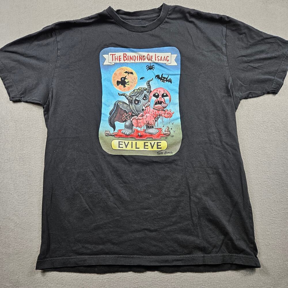 Binding of Isaac Shirt Unboxing Evil Eve Black Adult XL Short Sleeve